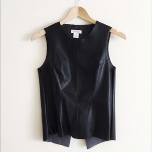 Barneys New York Faux Leather top