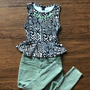 Fun Printed Peplum Top