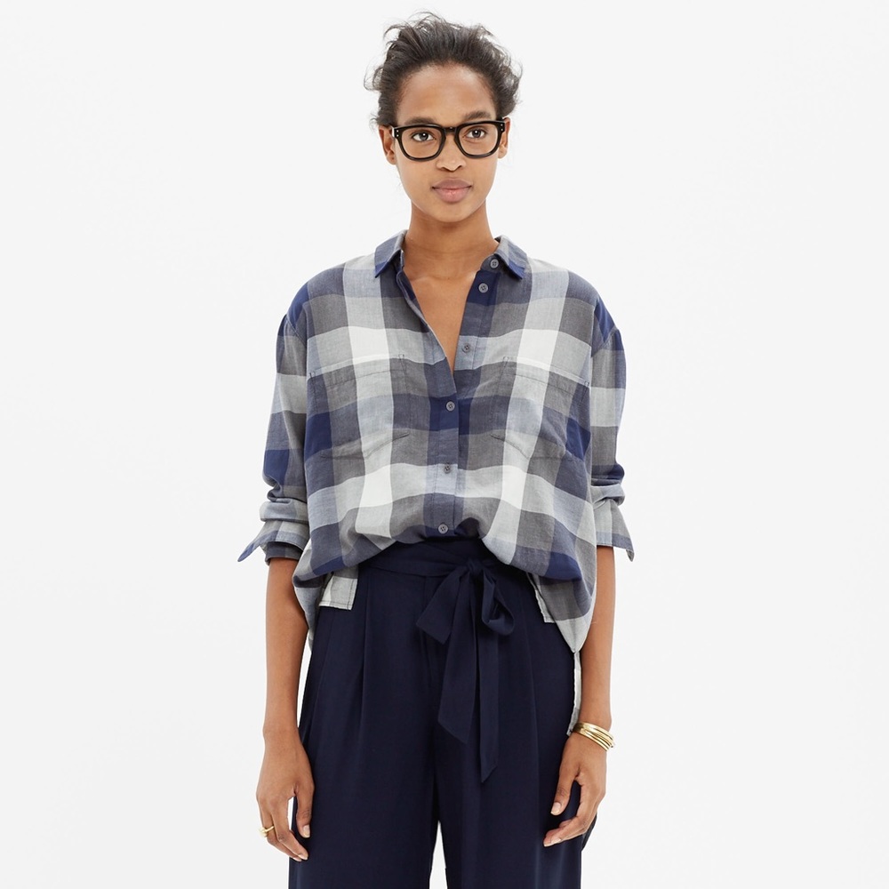 Madewell oversized boyshirt in buffalo check