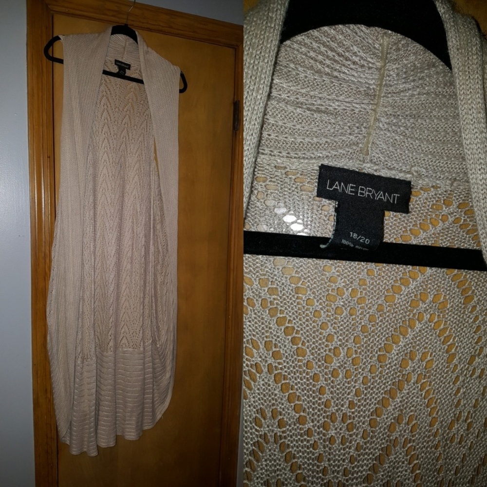 Lane Bryant sleeveless shawl cardigan