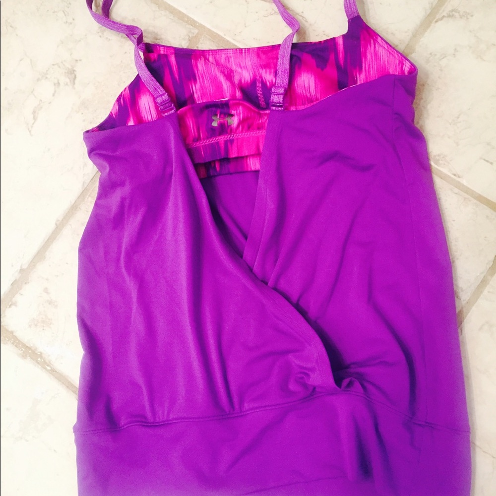 Under Armour Bra Tank Open Back Yoga Barre Weights