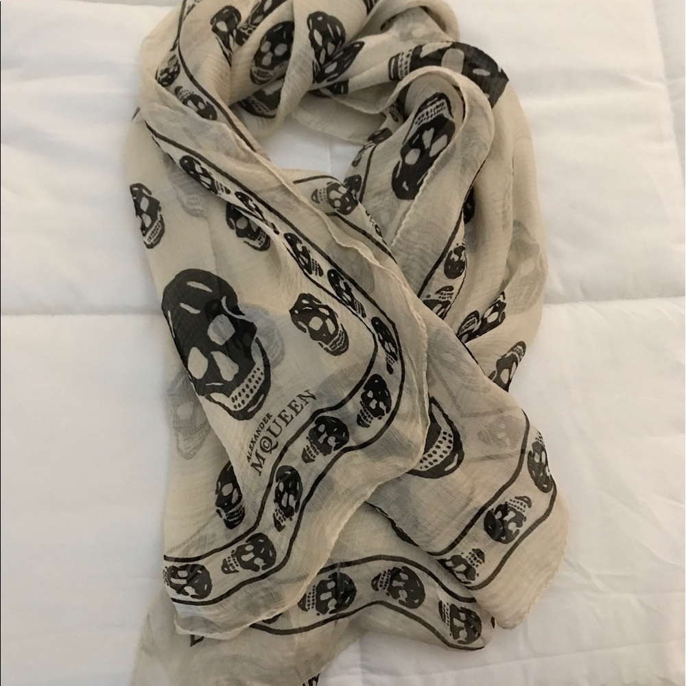 Authentic Alexander McQueen silk skull scarf
