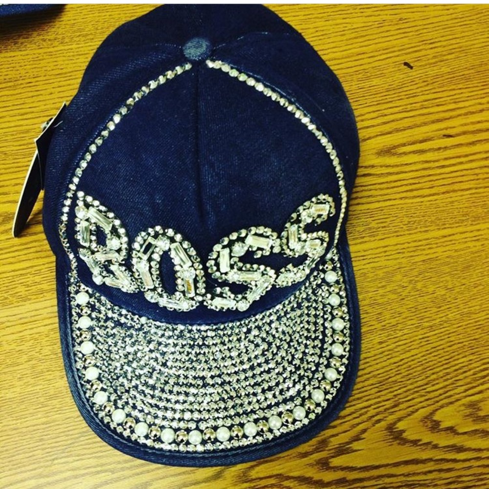 DENIM JEWELED HAT!