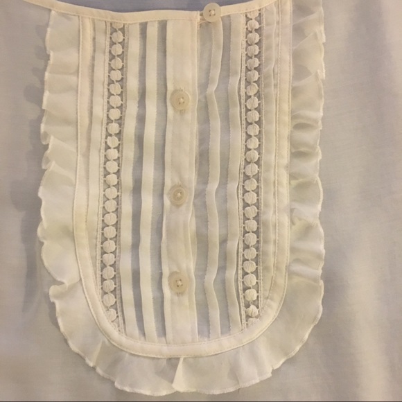 • LOFT • sheer ruffled bib blouse • - Picture 2 of 4