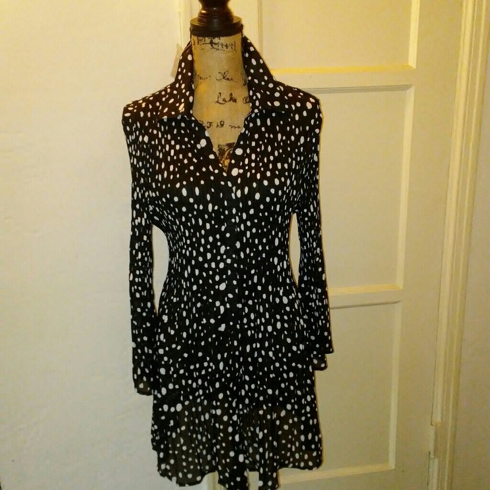 NWOT Polka dot Bell Sleeve Blouse XL