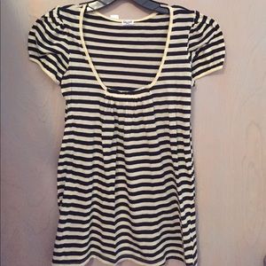 Splendid Yellow & Navy Striped Tee