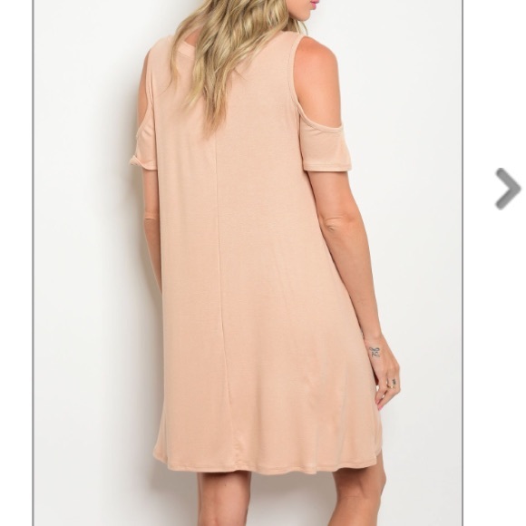 Nude criss-cross cold-shoulder dress, NWT - Picture 4 of 8