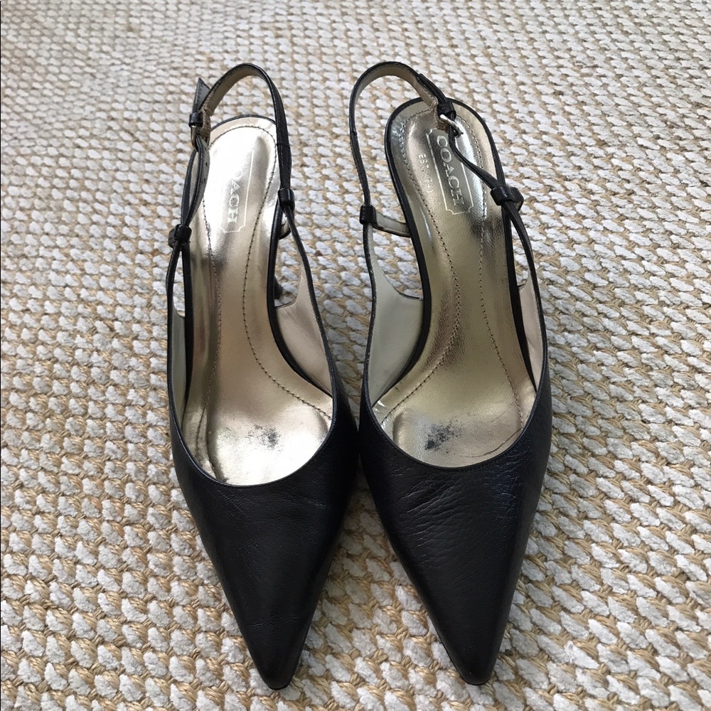 COACH HEELS (BLACK LEATHER)