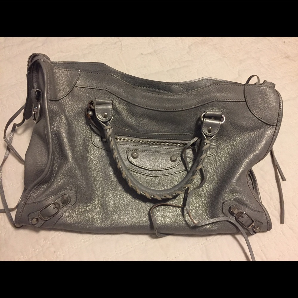 Silver Limited Edition Balenciaga City Bag