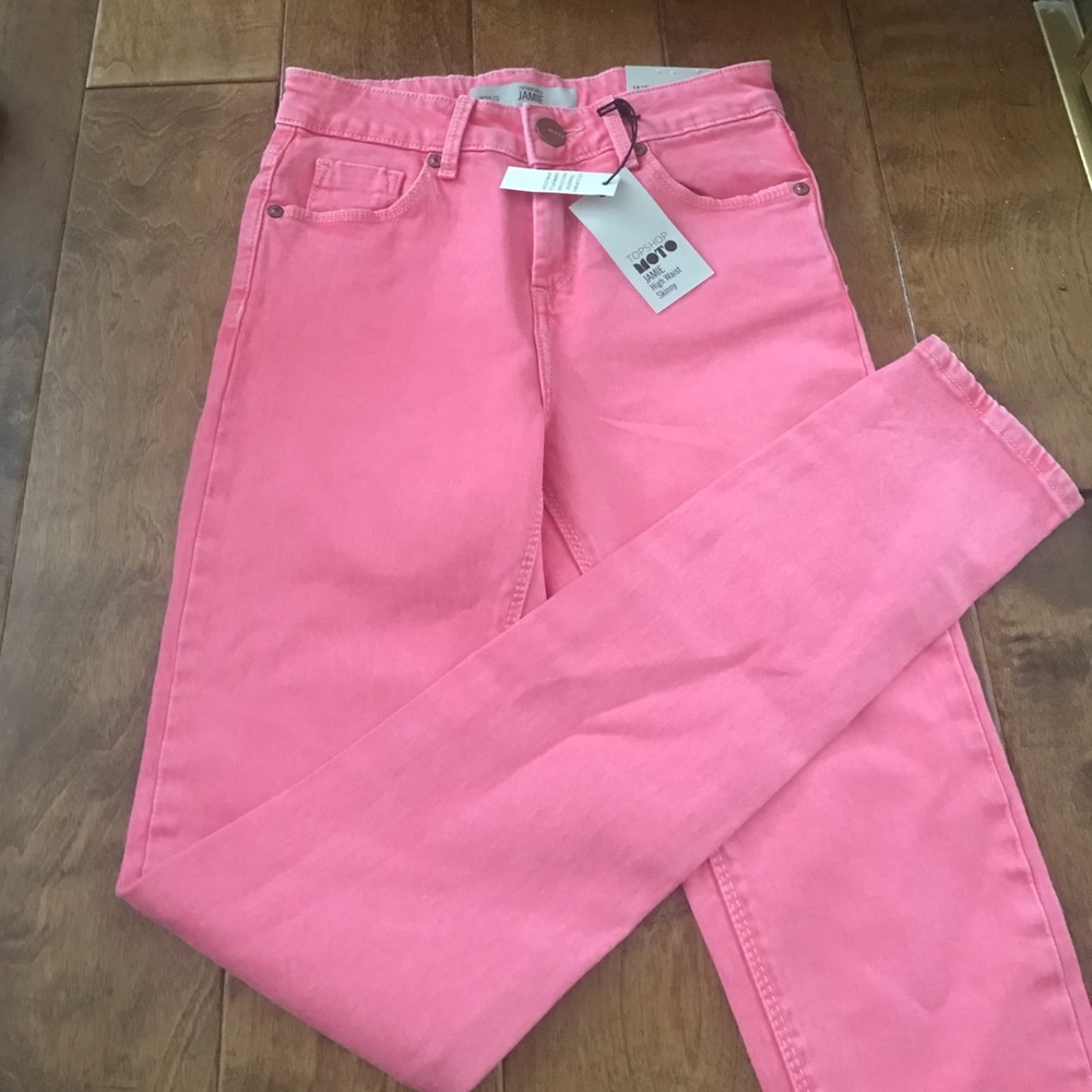 Top shop pink jeans