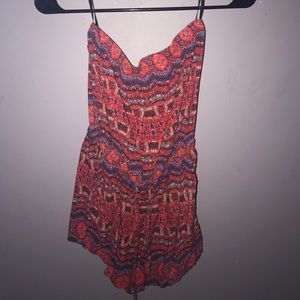 Strapless Tribal Romper