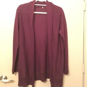 Maroon sweater cardigan