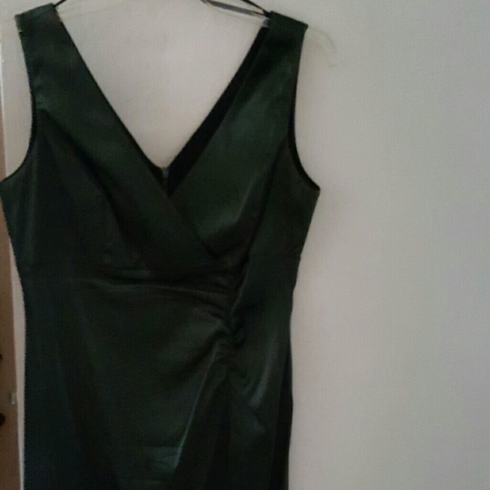 Satin Dress  Forest Green