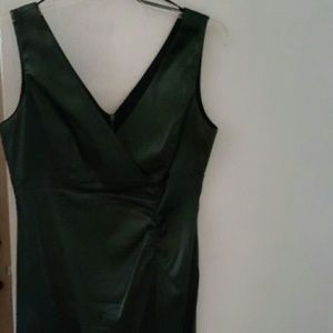 Satin Dress  Forest Green