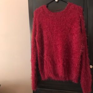 Ultra soft fluffy red sweater