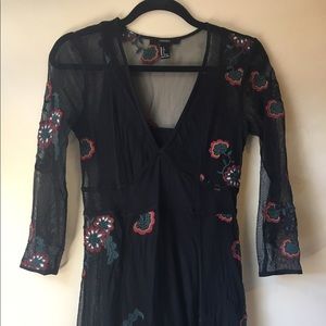 Forever 21 sheer floral maxi with slip