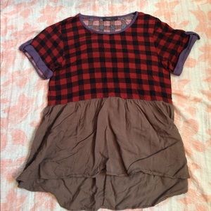 🍁 buffalo plaid ruffle top 🍁