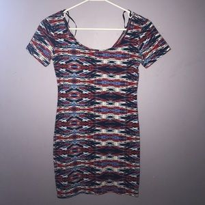 Festive Red, White, and Blue Tight Dress