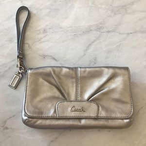 Silver Coach wristlet