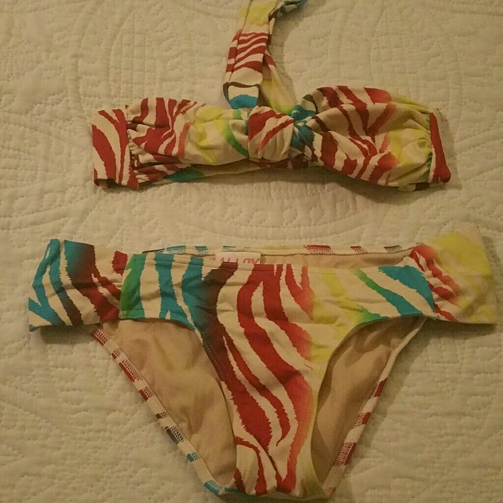 Colorful zebra stripe bikini