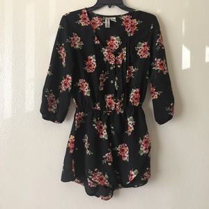 Black Floral Romper