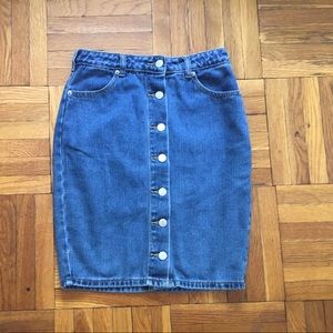 Denim Button Down Skirt