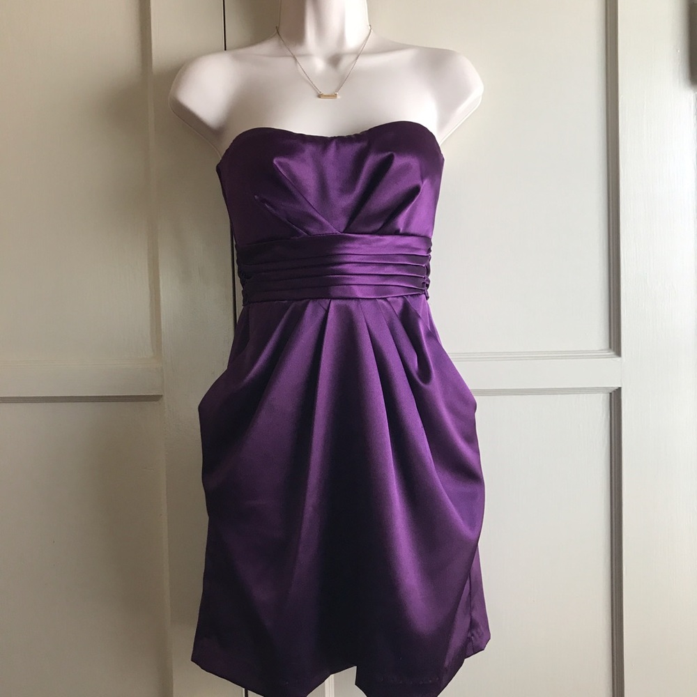 Windsor Silk Strapless Dress with Pockets