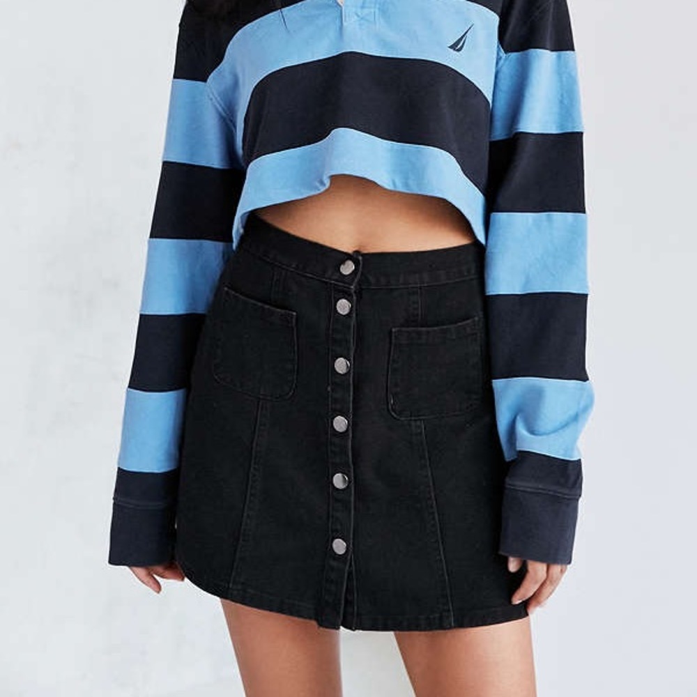 Urban Outfitters Denim Black Button Up Skirt