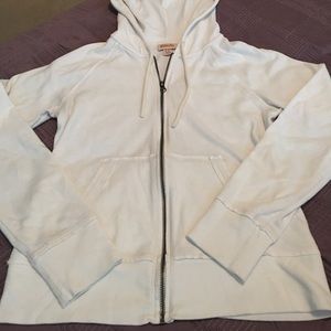 White zip up hoodie