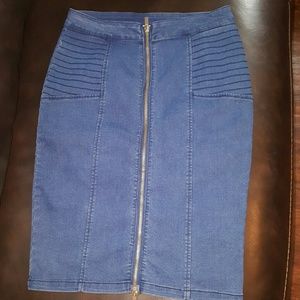 Thin Pencil denim blue skirt