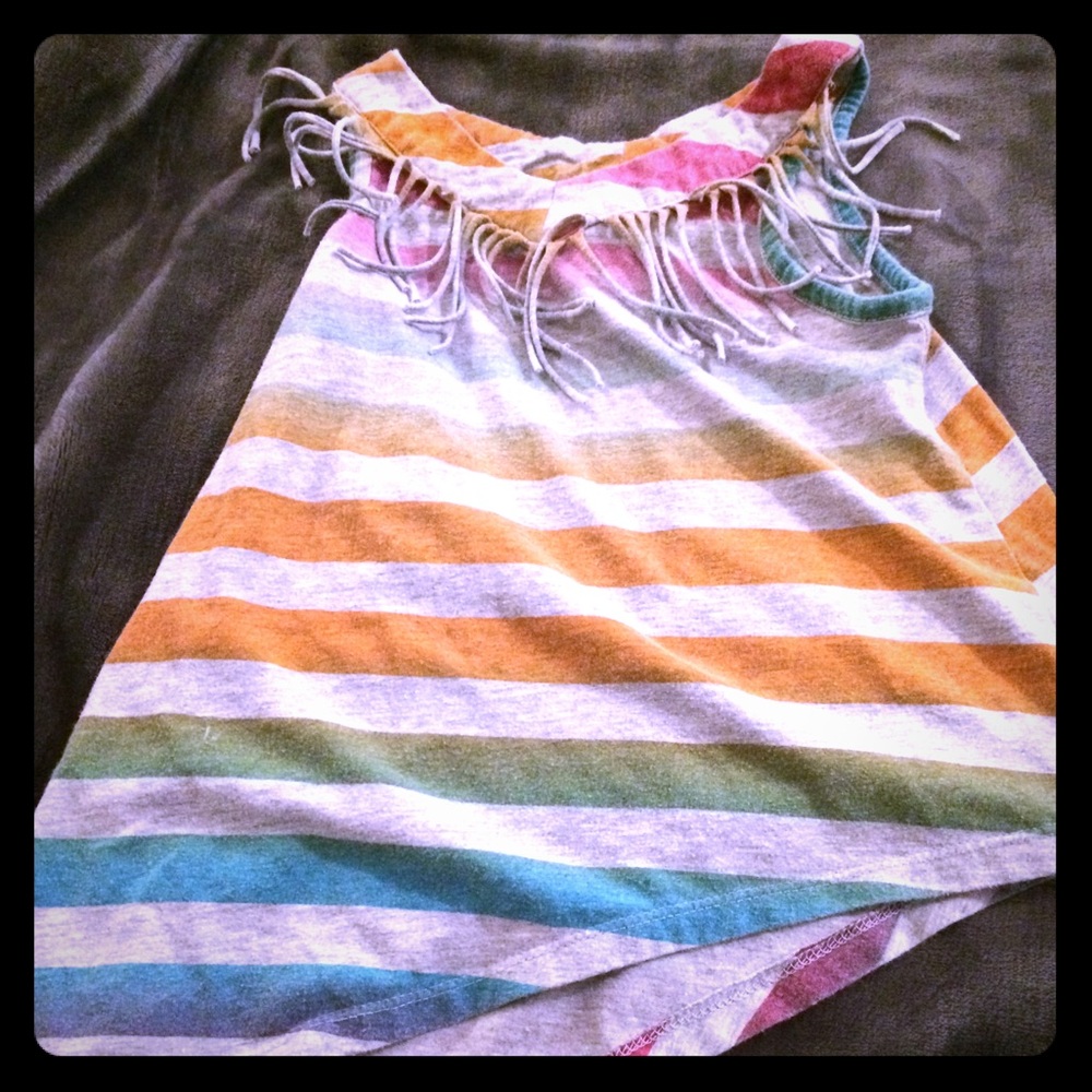 Girls Hi Lo Diagonal Tank Top