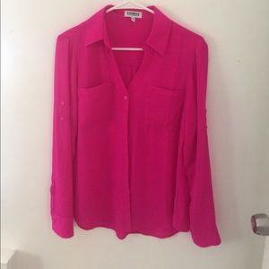 Bright pink blouse from Express