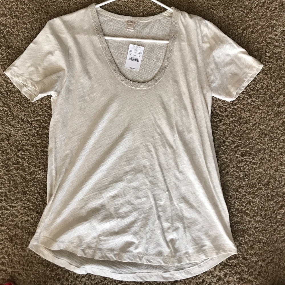 J crew t-shirt with beaded detail