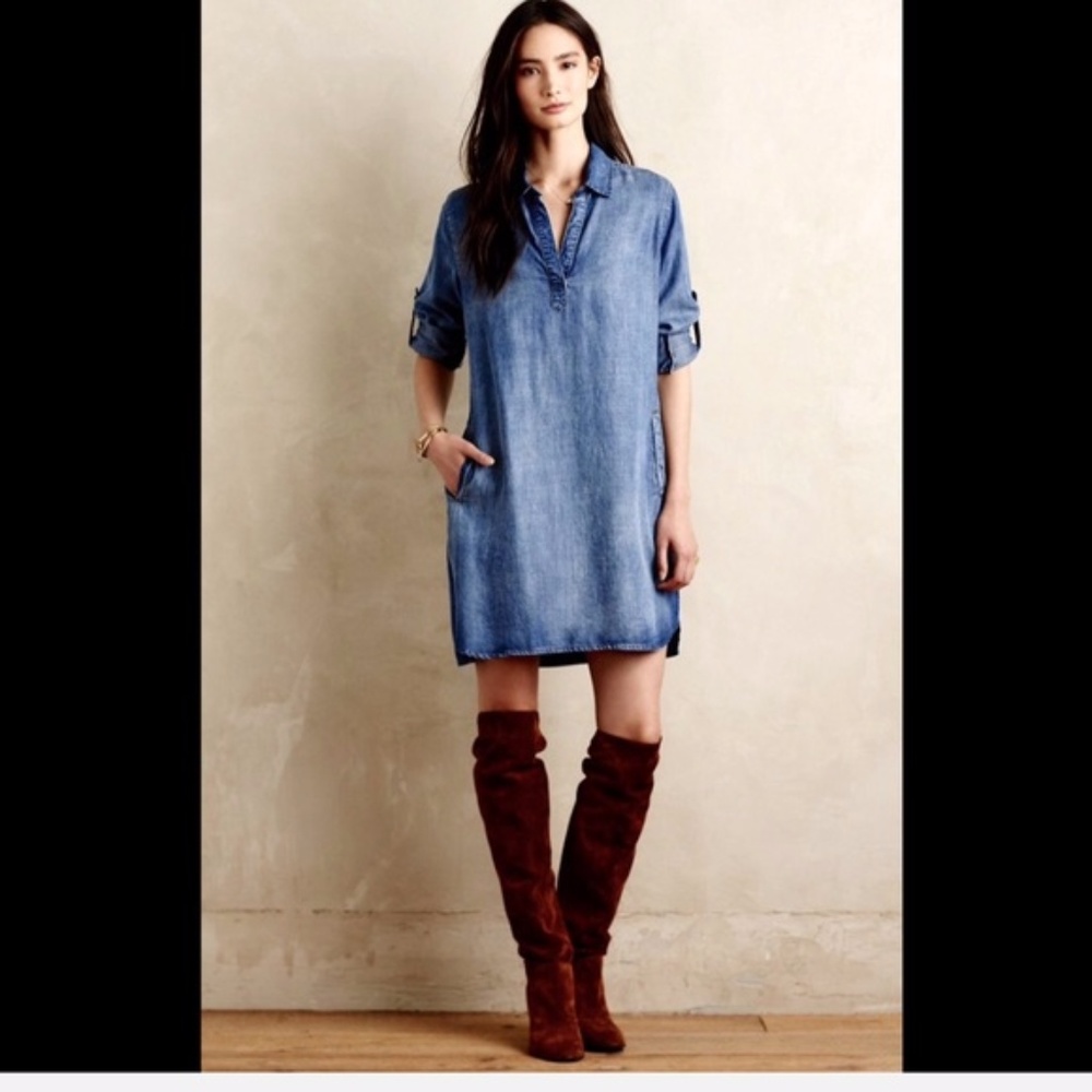 Anthropologie Cloth & Stone chambray denim tunic