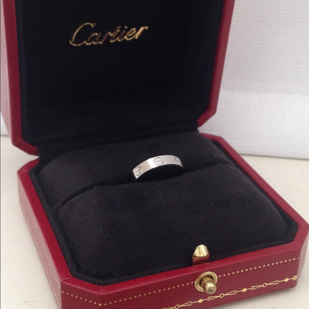 White gold Cartier Love band ring size 4