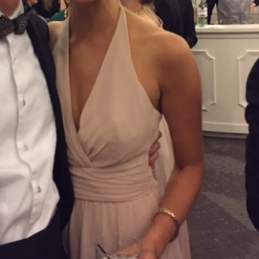 Amsale Jennifer Dress, worn 1x, Fawn Color