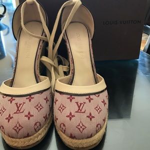 Louis Vuitton lace up wedge