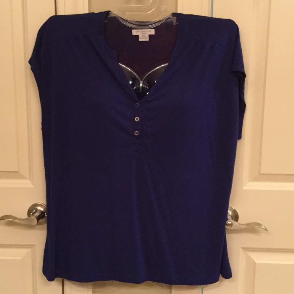 Royal blue cap sleeve top 3X