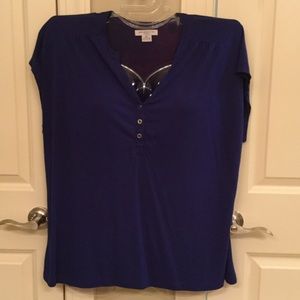 Royal blue cap sleeve top 3X