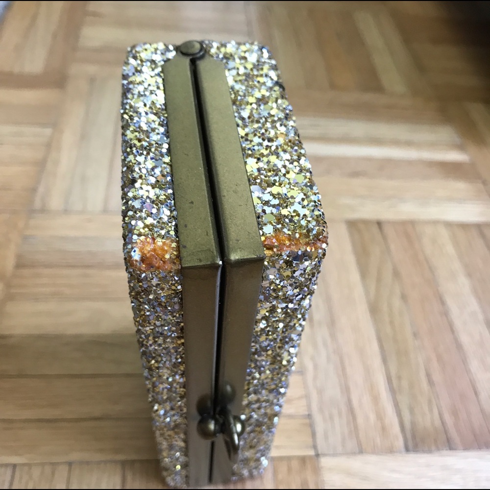 J. Crew Gold Crushed glitter minaudière. - Picture 4 of 6