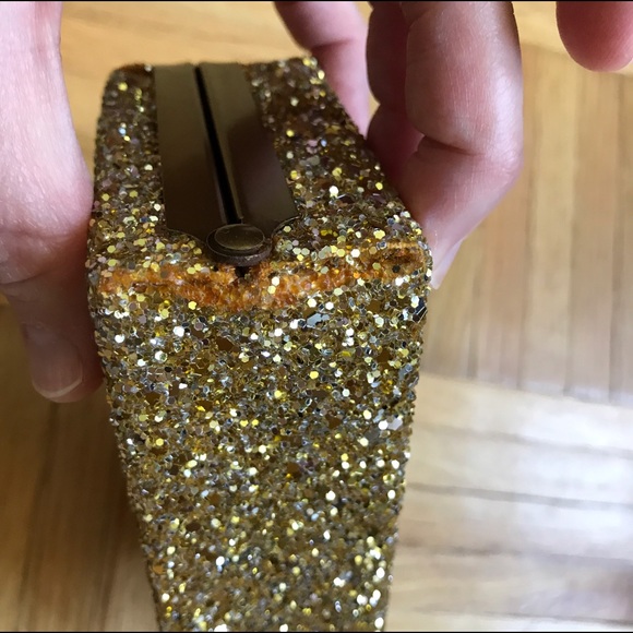 J. Crew Gold Crushed glitter minaudière. - Picture 6 of 6
