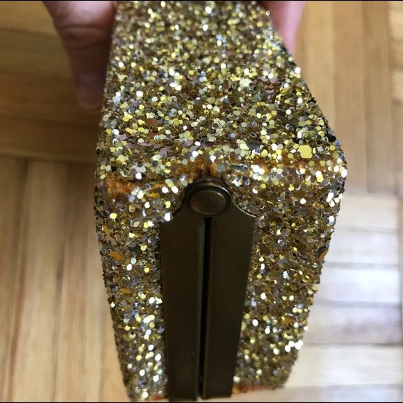 J. Crew Gold Crushed glitter minaudière. - Picture 5 of 6