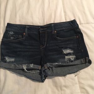 Cuffed jean shorts