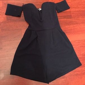 Navy Strapless Romper