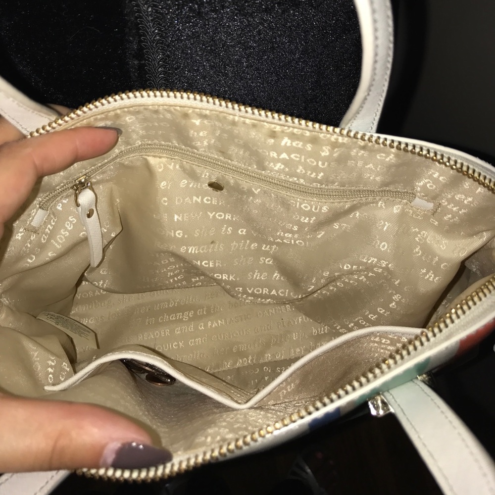 Striped Kate Spade Satchel . - Picture 3 of 5