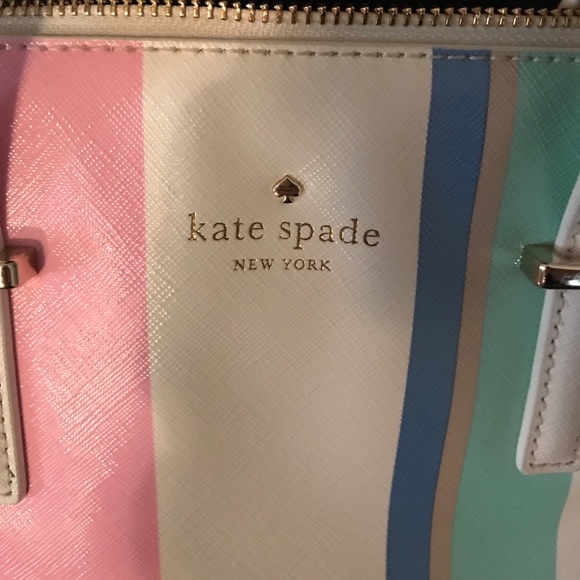 Striped Kate Spade Satchel . - Picture 2 of 5