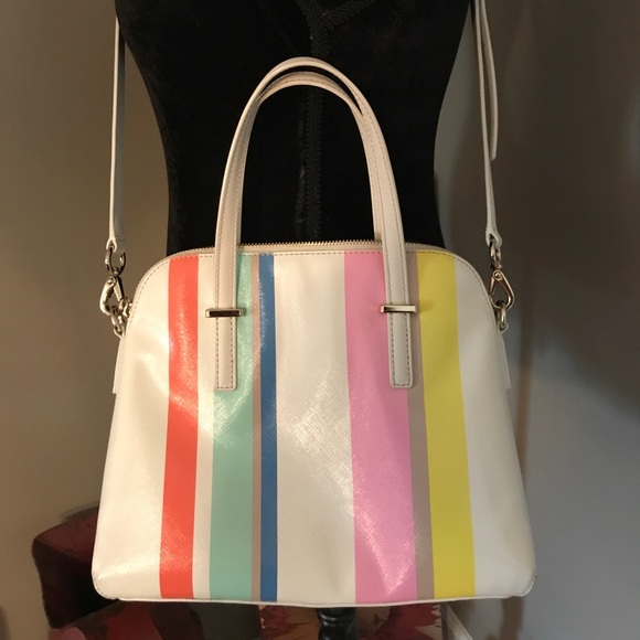 Striped Kate Spade Satchel . - Picture 4 of 5