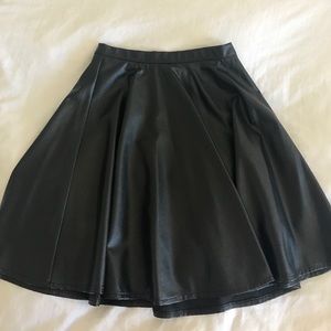 Perforated Faux Leather Skirt