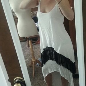 Rvca Mod 20s fringe jersey t shirt maxi dress