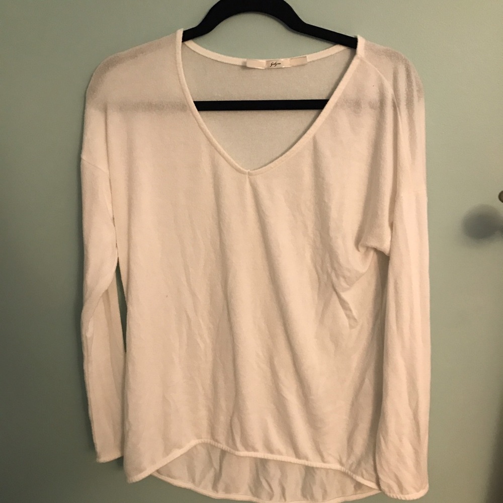 white vneck sweater